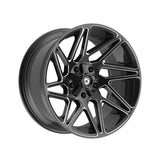 1 X Gear Off Road 777BM 20X10 8X6.50 125.2 Hub -19 Offset Gloss Black Milled Wheel Rim