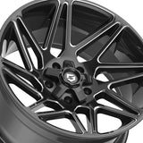 1 X Gear Off Road 777BM 20X10 8X180 124.3 Hub -19 Offset Gloss Black Milled Wheel Rim
