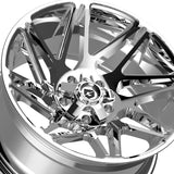 1 X Gear Off Road 777C 20X10 6X135 106.2 Hub -19 Offset Chrome Plated Wheel Rim