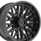 1 X Gear Off Road 775B 22X12 8X6.50 125.2 Hub -44 Offset Black Wheel Rim