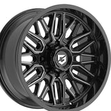 1 X Gear Off Road 775BM 22X10 8X6.50 125.2 Hub -19 Offset Black Wheel Rim