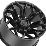 1 X Gear Off Road 776B 20X10 8X170 125.2 Hub -19 Offset Black Wheel Rim