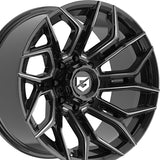 1 X Gear Off Road 776BM 20X10 8X170 125.2 Hub -19 Offset Black Wheel Rim
