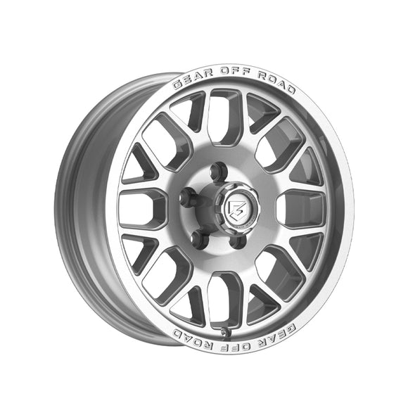 1 X Gear Off Road 763S 15X6 5X4.50 81.03 Hub +00 Offset Silver Wheel Rim