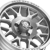 1 X Gear Off Road 763S 15X6 5X4.50 81.03 Hub +00 Offset Silver Wheel Rim
