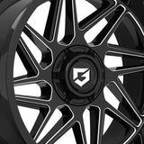 1 X Gear Off Road 761BM Ratio 17X9 5X135/5X5.50 87.1 Hub +00 Offset Black Wheel Rim