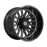 1 X Gear Off Road 764BM 20X10 8X6.50 125.2 Hub -19 Offset Black Wheel Rim