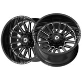 1 X Gear Off Road 764BM 20X10 8X6.50 125.2 Hub -19 Offset Black Wheel Rim