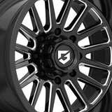 1 X Gear Off Road 764BM 20X10 8X6.50 125.2 Hub -19 Offset Black Wheel Rim