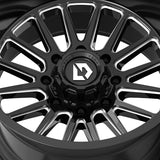 1 X Gear Off Road 764BM 20X10 8X6.50 125.2 Hub -19 Offset Black Wheel Rim