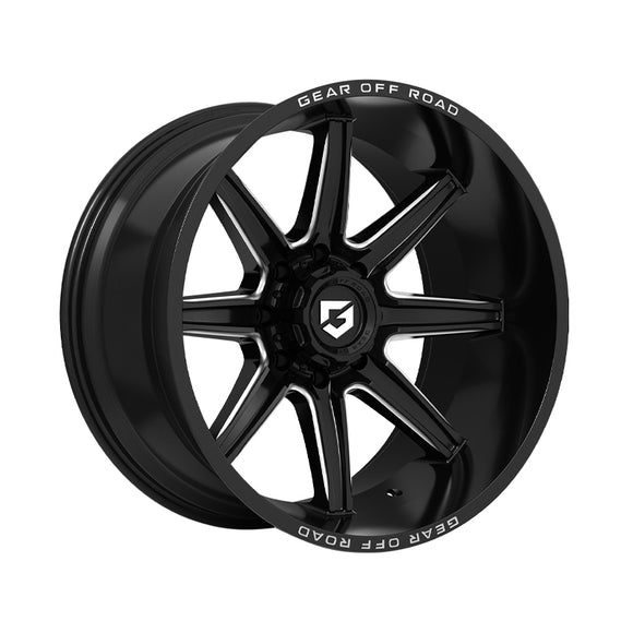 1 X Gear Off Road 765BM 20X9 6X135/6X5.50 106.2 Hub +18 Offset Black Wheel Rim