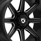 1 X Gear Off Road 765BM 18X9 6X135/6X5.50 106.2 Hub +18 Offset Black Wheel Rim