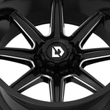 1 X Gear Off Road 765BM 18X9 6X135/6X5.50 106.2 Hub +18 Offset Black Wheel Rim