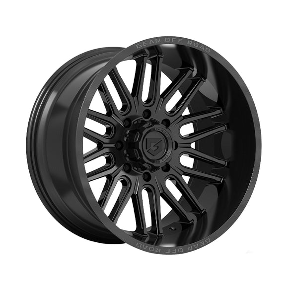 1 X Gear Off Road 766B 22X12 6X135/6X5.50 106.2 Hub -44 Offset Black Wheel Rim