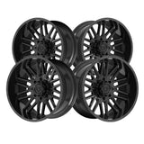 1 X Gear Off Road 766B 22X10 8X180 124.3 Hub -12 Offset Black Wheel Rim