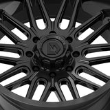 1 X Gear Off Road 766B 22X10 8X180 124.3 Hub -12 Offset Black Wheel Rim