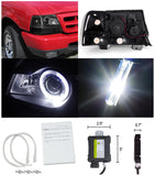 Coolstuffguru Compatible with Ranger Halo Projector Headlights+Corner Bumper Lamp+H1 6000K HID Xenon Kit