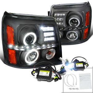 Coolstuffguru Compatible with 02-06 Escalade Black LED Halo Projector Headlights+H1 6000K HID Conversion K