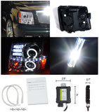 Coolstuffguru Compatible with Escalade Halo LED Projector Headlight+H1 Slim HID Conversion Kit 6000K