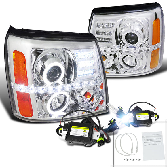 Coolstuffguru Compatible with Escalade Halo LED Projector Headlight+H1 Slim HID Conversion Kit 6000K