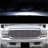 Coolstuffguru Compatible with Ford F250/350/450 Black Halo LED Projector Headlights+H1 6000K HID Kit