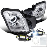 Coolstuffguru Compatible with CTS Halo SMD LED Chrome Projector Headlights W/H1 6000K Pure White HID Kit