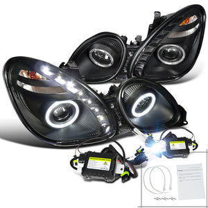 Coolstuffguru Compatible with GS300/GS400/GS430 Black Dual Halo SMD LED H1 6000K HID Projector Headlights