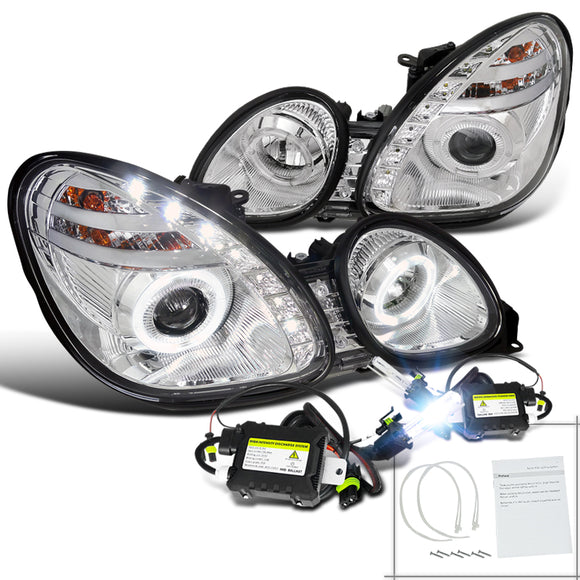 Coolstuffguru Compatible with Lexus 01-05 Gs430 Gs400 Gs300 Chrome Halo Projector Headlights+H1 6000K HID