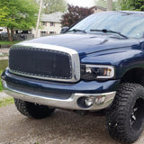 Coolstuffguru Compatible with Dodge Ram 1500 2500 3500 Pickup Black Mesh Rivet Style Upper Grille Insert