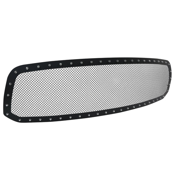 Coolstuffguru Compatible with Dodge Ram 1500 Pickup Truck Upper Main Mesh Rivet Style Grille Grill Insert Black S/S