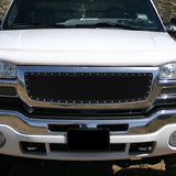 Coolstuffguru Compatible with GMC Sierra 1500 Pickup Black Textured Rivet Style Upper Mesh Grille Grill Insert