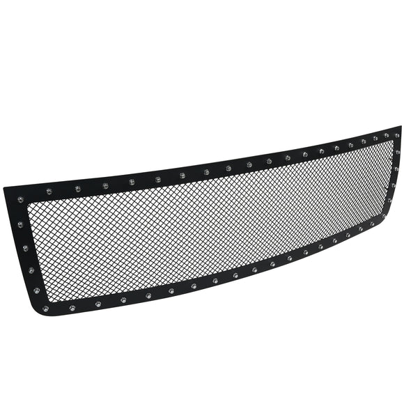 Coolstuffguru Compatible with GMC Sierra 1500 Pickup Black Textured Rivet Style Upper Mesh Hood Grille Insert