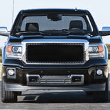 Coolstuffguru Compatible with GMC Sierra 1500 Pickup Black Rivet Studs S/S Style Upper Mesh Grille Insert