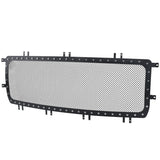 Coolstuffguru Compatible with GMC Sierra 1500 Pickup Black Rivet Studs S/S Style Upper Mesh Grille Insert