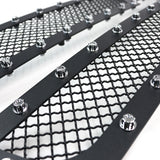 Coolstuffguru Compatible with Chevy Silverado Avalanche Rivet Style Mesh Black Upper Main Grille Inserts 2PC