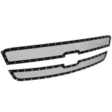 Coolstuffguru Compatible with Chevy Silverado Avalanche Rivet Style Mesh Black Upper Main Grille Inserts 2PC