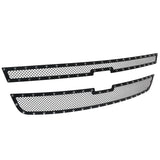 Coolstuffguru Compatible with Chevy Silverado 1500 2500HD 3500 Pickup Rivet Mesh Black Upper Grille Inserts 2PC