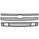 Coolstuffguru Compatible with Chevy Silverado 1500 Rivet Style Mesh Black Upper & Lower Grille Inserts 3PCs