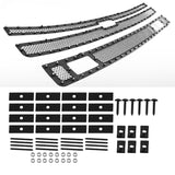 Coolstuffguru Compatible with Chevy Silverado 1500 Rivet Style Mesh Black Upper & Lower Grille Inserts 3PCs