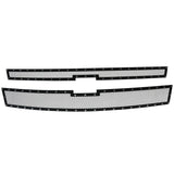 Coolstuffguru Compatible with Chevy Silverado 1500 Truck Pickup Rivet Mesh Black Upper Main Grille Inserts 2PC