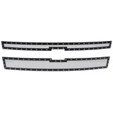 Coolstuffguru Compatible with Chevy Silverado 1500 Rivet Stud Style Mesh Black Wire Grille Inserts 2PCs