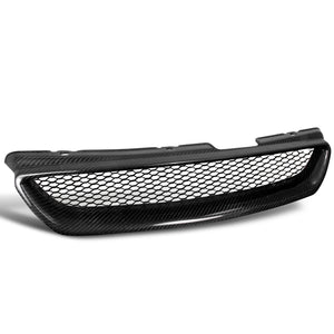 Coolstuffguru Compatible with Honda Accord Ex Dx Lx 2 Door Carbon Fiber Mesh Front Grill Grille
