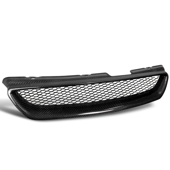 Coolstuffguru Compatible with Honda Accord Ex Dx Lx 2 Door Carbon Fiber Mesh Front Grill Grille