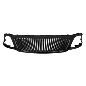 Coolstuffguru Compatible with Ford F150 Expedition Glossy Black Hood Vertical Grill Grille ABS