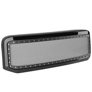 Coolstuffguru Compatible with Ford F250 F350 Super Duty Excursion SS Rivet Mesh Front Bumper Hood Grille Black