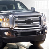 Coolstuffguru Compatible with Ford F250 F350 F450 SuperDuty Platinum Front Hood Grill Overlay Cover Chrome