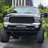 Coolstuffguru Compatible with Ford F250 F350 Excursion ABS Black Mesh Front Bumper Hood Grill Grille Assembly