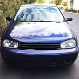 Coolstuffguru Compatible with Volkswagen Golf GTI R32 MK4 Black Horizontal Front Hood Grille w/ Notch Filler