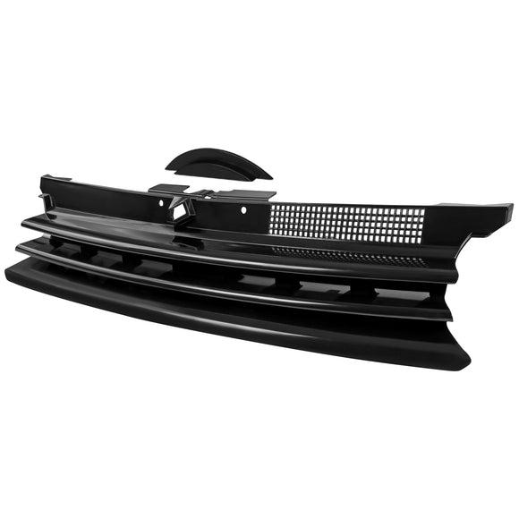 Coolstuffguru Compatible with Volkswagen Golf GTI R32 MK4 Black Horizontal Front Hood Grille w/ Notch Filler