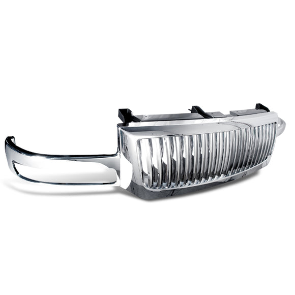 Coolstuffguru Compatible with Gmc Sierra Sl Sle Slt Pickup Truck Chrome Vertical Front Grill Grille